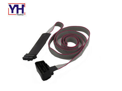 YH1006-1 16pin OBD Connector With Ul2651 28Awg Flat Cable Supplier for  GPS Tracker M2M Device