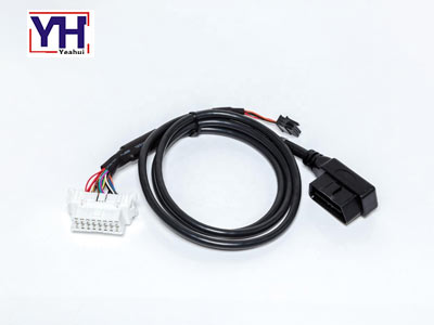 90 degree obd 16 pin male to white obd 16 pin female connector and housing diagnostic cable