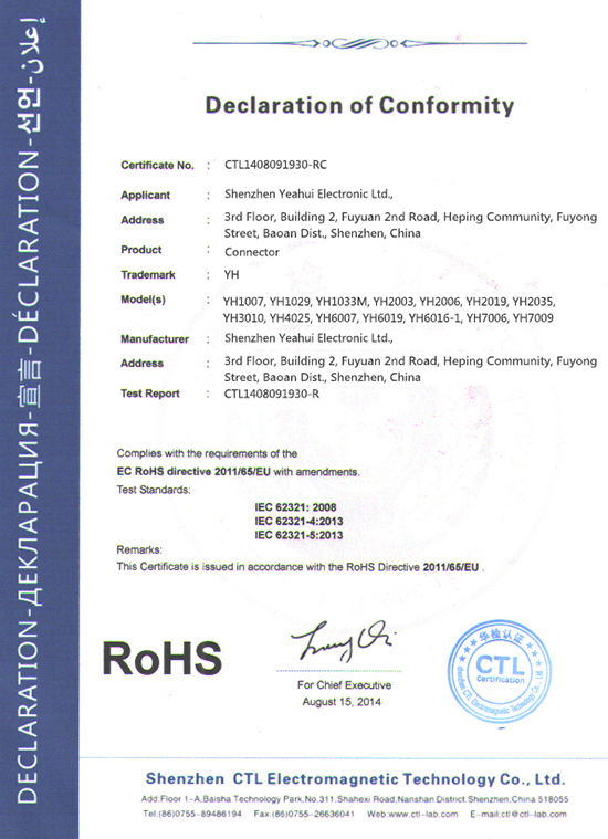 RoHS certification