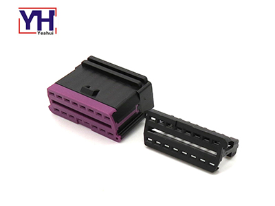 Assembly OBDII Female Connector With Purple Core For Plastic Enclosure
