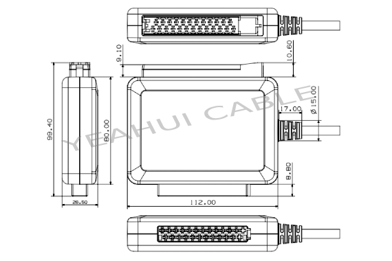 25pin male to female electrical converter