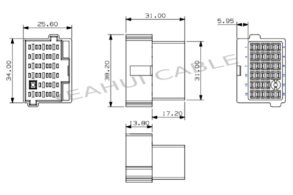 18pin electrical male plug