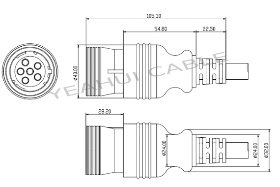 Deutsch 6pin socket connector