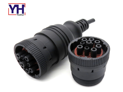 YH6006 Receptáculo de conector de diagnóstico de camión de 9 pines SAE J1939 con anillo