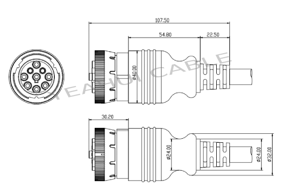 9 pin truck diagnostic connector