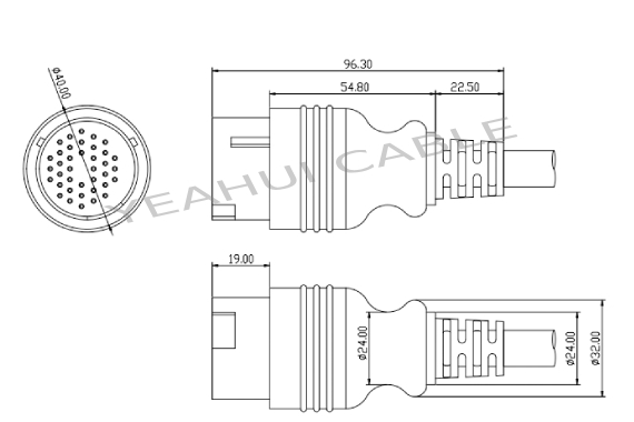 IVECO 38P male connector plug