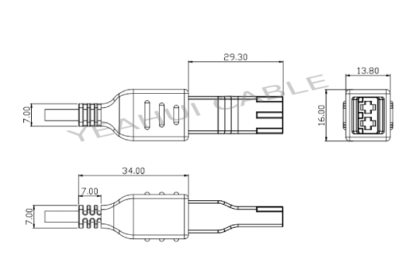 Inject 2P female connector