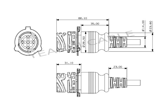 4Pin male SCANIA connector