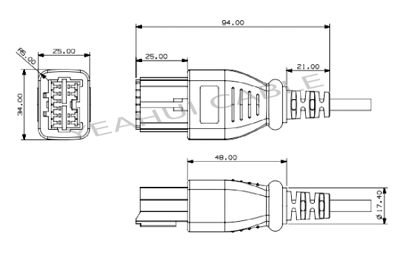 yakazi 10pin male connector