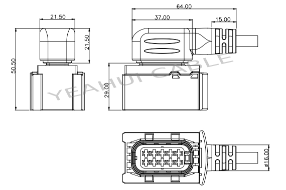 ECU 10pin female black connector