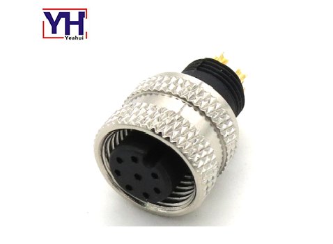 M12AF08713763SH M12 8pin Female A Coding Overmolded Waterproof Connector