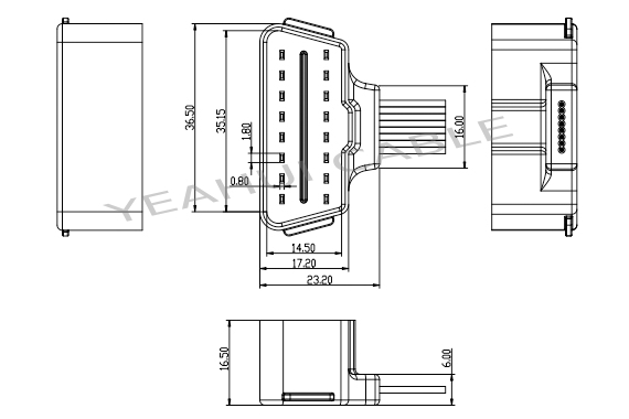 16 pin obd connector