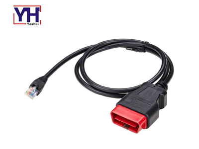 YH1001 TO YHC11002 Superior overmolded OBD 16P Male 12V to RJ45 Wiring Harness