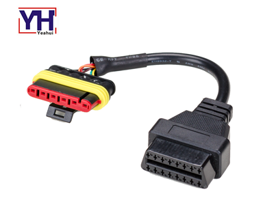 YH8020 إلى YH1003-2 Denelli 6pin إلى OBD-16P F دراجة نارية الأسلاك تسخير