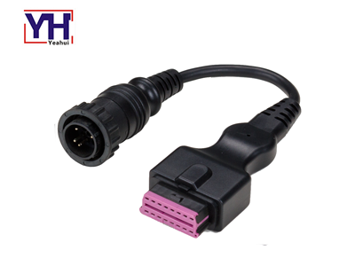 YH1008 TO YH2033-3 MB-14P Male Molding  to OBDII 16Pin Female purple Vehicle Wiring Harness