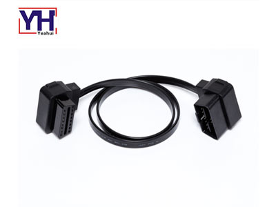 16 pin 90 degree obd male to female flat cable