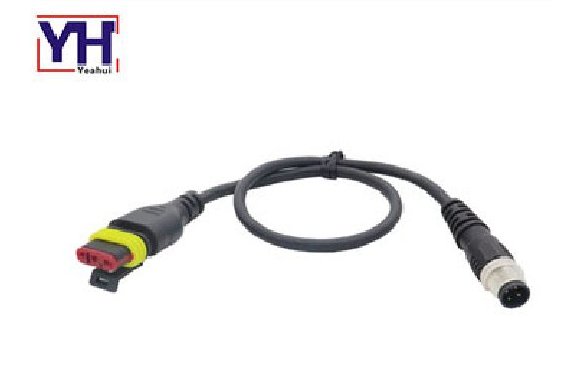 YH282087-1 Fiat 3 pines hembra a M12 4 pines cable de diagnóstico macho