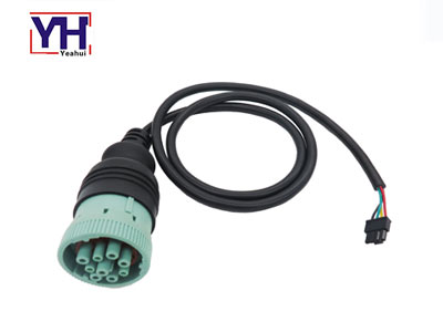 Verde deutsch hd 9 pin hembra a cable de diagnóstico de la carcasa