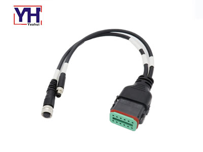 deutsch dt 12 pin female to m12 12 pin female and m8 4 pin male diagnostic Y cable