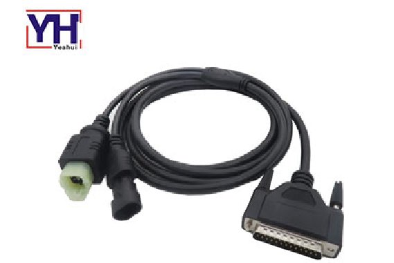 Sumitomo 4pin female to fiat 2pin male to D-sub 25pin male diagnostic y cable