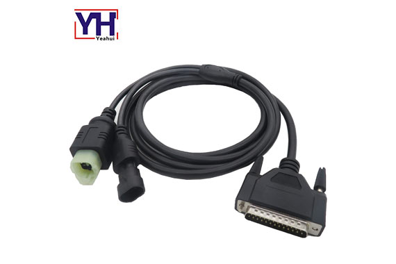 Sumitomo 4pin female to fiat 2pin male to D-sub 25pin male diagnostic y cable