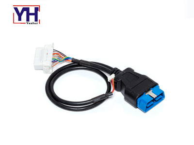 obd2 16 male connector to obd 16 female white connector and housing molding cable