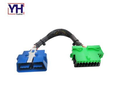 assembly 16pin obd male to green obd female diagnostic tool obd wire harness