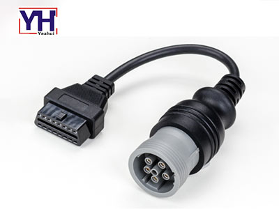 obd connector 16 pin female to gray deutsch hd connector 6pin female diagnostic cable