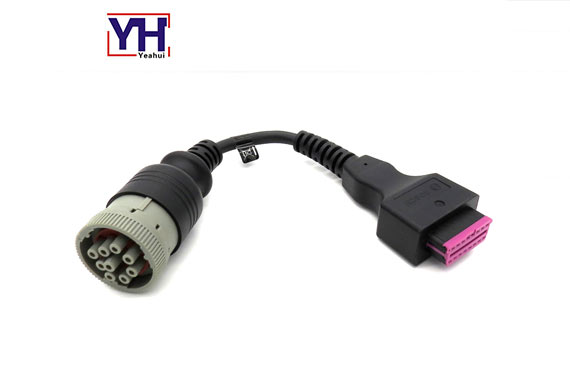 XSHD Deutsch 9-Pin Green To 6-Pin Gray Adapter Cable – HD16-9-1939S-P080 For ELD, J1708, Garmin