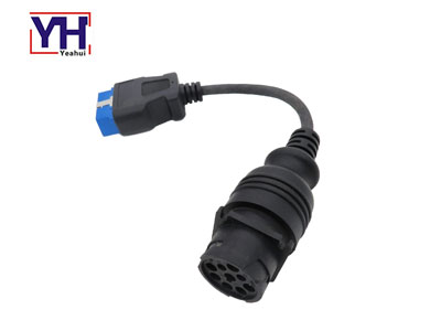 YH1002 TO HD10-9-1939P OBD 16 pin male to deutsch connector hd 9 pin male truck cable