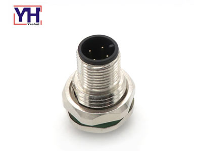 M12AM04713763 wasserdichter M12 4-poliger Stecker mit Plattenhalterung