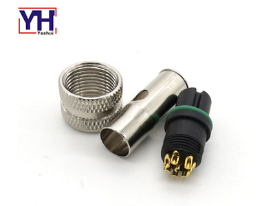 waterproof circular shield M series plug M12 8pin female connector