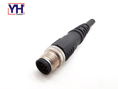 Molding circular connector cable M12 8pin male connector