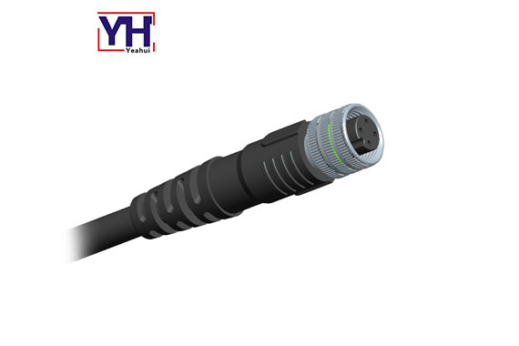 Cable de 4 pines impermeable Ip68 macho industrial hembra Pcb montaje 4 pines circular M12 conector