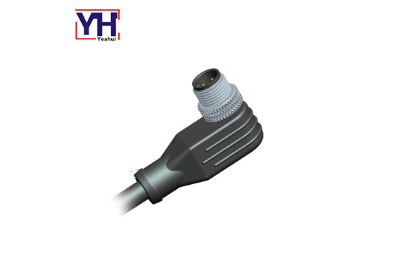Molding Connectors Ip67 Male Pcb Waterproof 3 4 5 8 Pin Adapter Plug Right-angle M12 Cable Harness