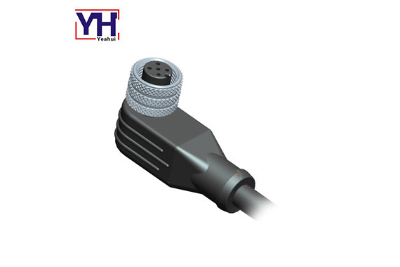 Conector circular impermeable Ip68 3 4 5 8 pines hembra enchufe ángulo derecho panel montaje Zócalo M12 Arnés de cable