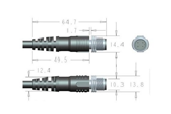 Paso de shread estándar del conector M12