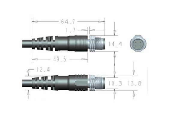 Paso de shread estándar del conector M12