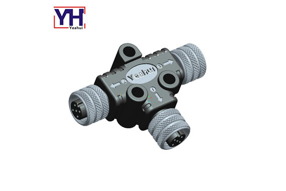 A Code Connector Assembly Female To Dual Female Waterproof Ip68 Circular Panel Mount M12 T Splitter C