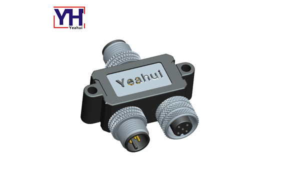 Waterproof Cable Ip68 Adapter Female To Dual Male Y Splitter M12 5pin Circular Connectors Panel Mount