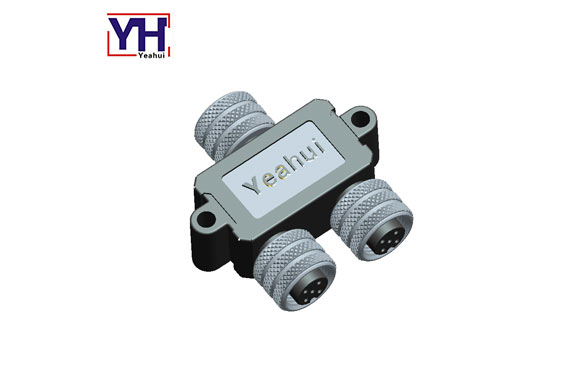 Waterproof Cable Ip68 Adapter Female To Dual Female Y Splitter 5 Pin Circular Connector M12